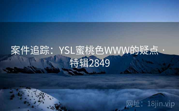 案件追踪：YSL蜜桃色WWW的疑点 · 特辑2849