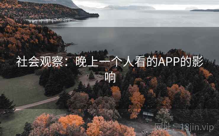社会观察：晚上一个人看的APP的影响